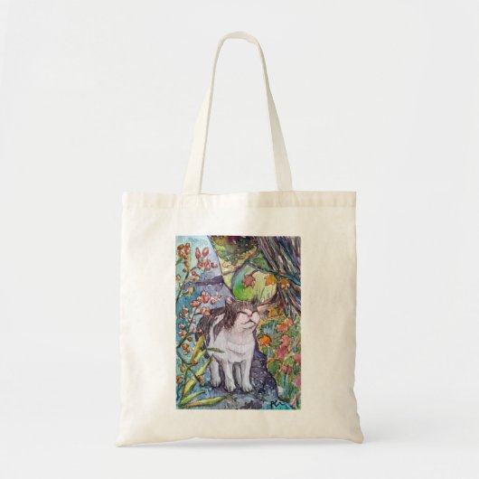 Gelukkig Kat Tote Bag (Voorkant)