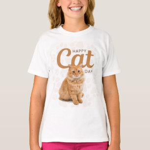 Gelukkig katten dag ontwerp T-shirt