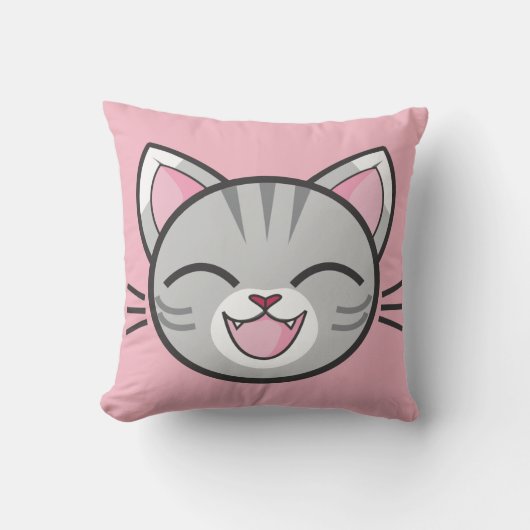Gelukkig kattenkussen kussen (Voorkant)