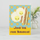 gelukkig kawaï eieren bacon brunch ontbijt kaart (Staand voorkant)