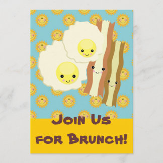 gelukkig kawaï eieren bacon brunch ontbijt kaart