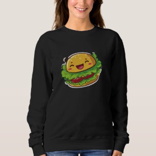 Gelukkig Kawaii Burger Grafische Trui
