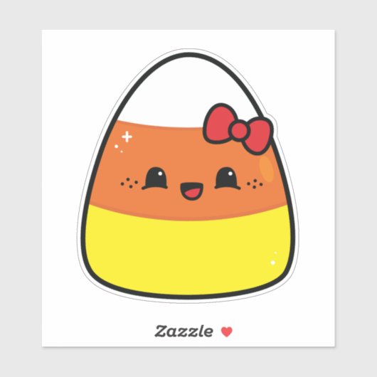 Gelukkig Kawaii Candy Corn Meisje voor Halloween Sticker (Vel)