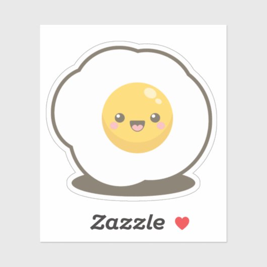 Gelukkig Kawaii gebakken ei Sticker (Vel)