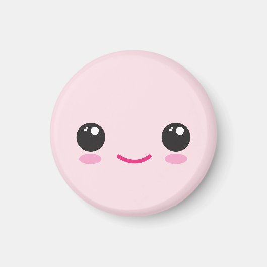 Gelukkig Kawaii Gezicht Magneet (Voorkant)