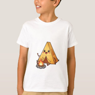 Gelukkig Kawaii Kampeertent en Kampeer vuur Kinder T-shirt