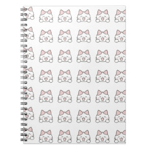 Gelukkig Kawaii Kat Gezicht Patroon Notitieboek