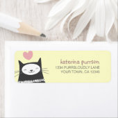Gelukkig Kawaii kat retour adres label (Insitu)