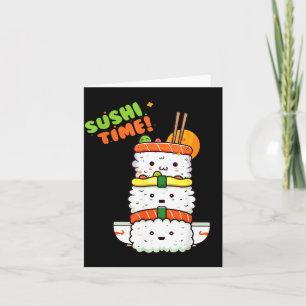 Gelukkig Kawaii Sushi en Zonneschijn Klaar voor de Kaart