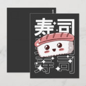 Gelukkig Kawaii Sushi Japans Food Lover Gift Briefkaart (Voorkant / Achterkant)