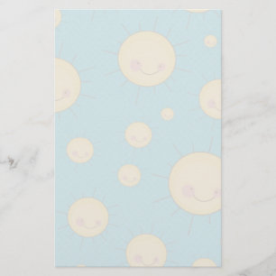 gelukkig kawaii zonnige zonnen patroon briefpapier