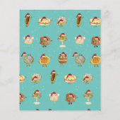 Gelukkig Kerst Cake Dessert Cartoon Kunst Budget (Achterkant)