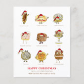 Gelukkig Kerst Cake Dessert Cartoon Kunst Budget (Voorkant)