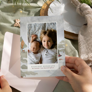 Gelukkig Kerst Familie Foto Feestdagenkaart