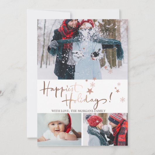 Gelukkig Kerst Sterren Foto Collage Aankondiging (Voorkant)