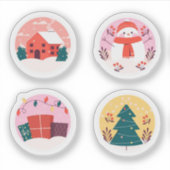 Gelukkig kerst stickercollectie sticker (Voorkant)