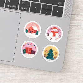 Gelukkig kerst stickercollectie sticker