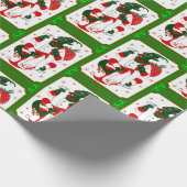 gelukkig kerstblad krampus santa inpakpapier (Hoek)