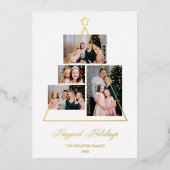 Gelukkig kerstboom 4 van de Feestdagen Familie Fot (Voorkant)