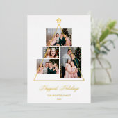 Gelukkig kerstboom 4 van de Feestdagen Familie Fot (Staand Voorkant)