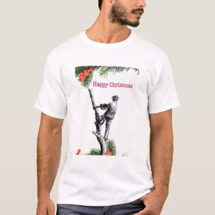 Gelukkig kerstboomchirurgen met kerstboomsurgeons t-shirt