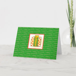 Gelukkig kerstcadeau op GREEN Folded Holiday Feestdagen Kaart