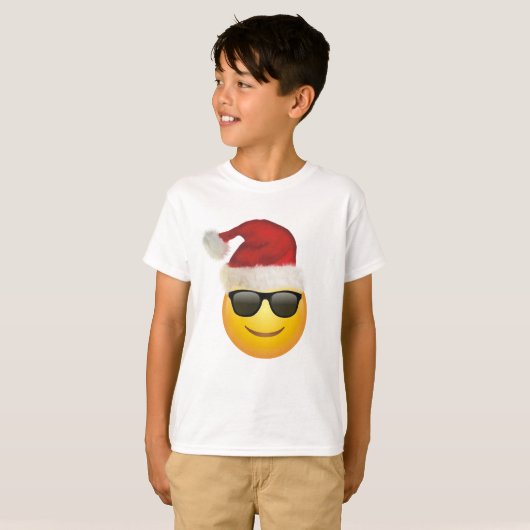 Gelukkig kerstcadeauidee met een leuke emoji en sh t-shirt (Voorkant volledig)