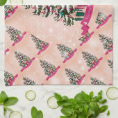 Gelukkig kerstcadeautje met prettige kerstcadeautj theedoek (Gevouwen)