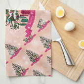 Gelukkig kerstcadeautje met prettige kerstcadeautj theedoek (Quarter Fold)