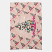 Gelukkig kerstcadeautje met prettige kerstcadeautj theedoek (Verticaal)