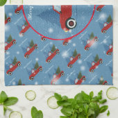 Gelukkig kerstcadeautje met prettige kerstcadeautj theedoek (Gevouwen)