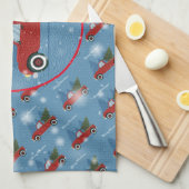 Gelukkig kerstcadeautje met prettige kerstcadeautj theedoek (Quarter Fold)