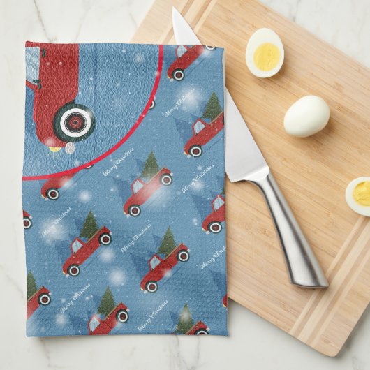 Gelukkig kerstcadeautje met prettige kerstcadeautj theedoek (Quarter Fold)