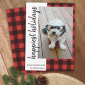 Gelukkig kerstfeest 1 foto Red Black Buffalo Pset Feestdagenkaart