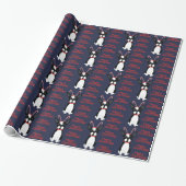 Gelukkig kerstfeest! Boston Terrier Wrapping Paper Cadeaupapier (Uitgerold)