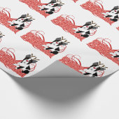 Gelukkig kerstfeest! Boston Terrier Wrapping Paper Cadeaupapier (Hoek)