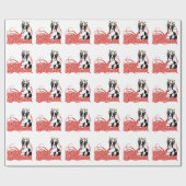 Gelukkig kerstfeest! Boston Terrier Wrapping Paper Cadeaupapier (Vlak)