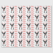 Gelukkig kerstfeest! Boston Terrier Wrapping Paper Cadeaupapier (Vlak)