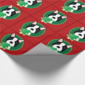 Gelukkig kerstfeest! Boston Terrier Wrapping Paper Cadeaupapier (Hoek)