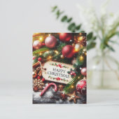 Gelukkig kerstfeest briefkaart (Staand voorkant)