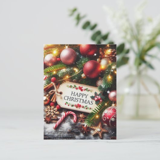 Gelukkig kerstfeest briefkaart (Staand voorkant)