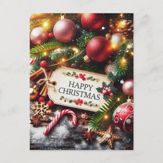 Gelukkig kerstfeest briefkaart (Voorkant)