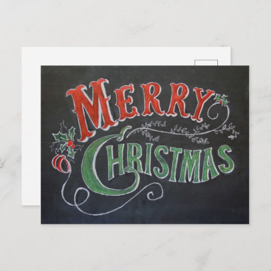 Gelukkig kerstfeest briefkaart (Voorkant / Achterkant)