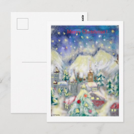 Gelukkig kerstfeest! briefkaart (Voorkant / Achterkant)