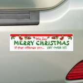 Gelukkig kerstfeest bumpersticker (Op auto)