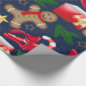 Gelukkig kerstfeest cadeaupapier (Hoek)