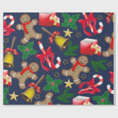 Gelukkig kerstfeest cadeaupapier (Vlak)