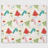 Gelukkig kerstfeest cadeaupapier (Vlak)