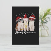 Gelukkig kerstfeest | Cute Cat met Santa Claus Bedankkaart (Staand voorkant)