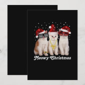 Gelukkig kerstfeest | Cute Cat met Santa Claus Bedankkaart (Voorkant / Achterkant)